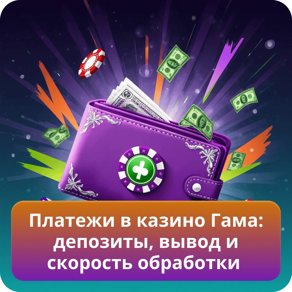 Платежи в казино Гама: депозиты, вывод и скорость обработки
